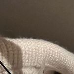 Love Token Ivory Ribbed Knit Rabbit Fur Trim Off The Shoulder Sweater Size M Photo 5