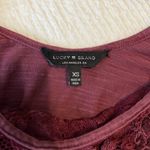 Lucky Brand  burgundy top with lace XS Photo 7