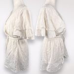 Showpo  White V Neck Romper Ruffle Sleeve Elastic Waist Size 6 Photo 4