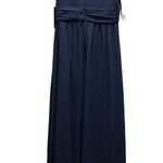 Lulus  RUCHED A-LINE CHIFFON MAXI Dress, New with Tags, Navy Photo 3