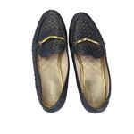 J.McLaughlin Dillon Woven Loafers Black Leather Gold Bit Slip On Shoes Women's Size 8 Photo 4
