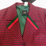 Vintage Edith Moser Cropped Blazer Red & Green Diamond Pattern sz 38 US SZ 10 Size M Photo 2