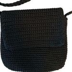 Chateau  Small Black Knit Zipper and Fold over Front Flap Mini Purse Photo 0