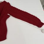 Donegal Tradition Red Chunky Irish Aran Heavyweight Merino Wool Sweater LARGE Photo 6