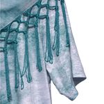 One World Pretty Color Wash Tee W/Detachable Paisley Scarf Small Bluish Green White Tee Photo 5