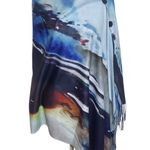 Magic Scarf Abstract Sunset Shawl with Fringe One Size Abstract Button-Up Wrap Photo 0