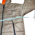 Nike  Therma Fit Hooded Puffer Jacket Beige Orange L‎ Women's Winter Photo 8
