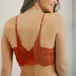 Aerie American Eagle Terracotta Lace Plunge Bralette Lightly Padded Small VNeck Photo 3