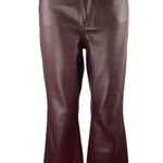 Good American Brown Faux Vegan Leather High Waisted Bootcut Flared Pants Size 30 Photo 0
