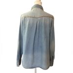 Mudd  Coastal cowgirl western glam studded pearl snap denim collared shirt LG Photo 1