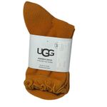 UGG  Womens Dark Apricot One Size Ribbed Crew Socks with Ruffle Trim Photo 2