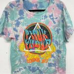 Pink Floyd  Blue & Green Tie Dye Short Sleeve Tee Shirt Womens L London 1973 Top Photo 1