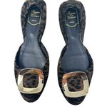 Roger Vivier Chips Ballerinas Shoe Flats Leopard D'orsay Black Brown 39.5 US 9.5 Photo 0