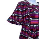 Trina Turk Swirly Art to Wear Dress Darling Bell Sleeve Y2K size 4 Photo 5