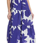 CROSBY by Mollie Burch Eloise Tie Linen-Blend Midi Dress Aegean Bloom Size XS Photo 0