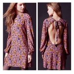 For Love & Lemons  Pink Floral Mini Dress Size XS Open Back Long Sleeve Boho Photo 1
