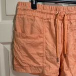 Athleta Women’s Cabo Linen 4" Shorts Elastic Waist Pockets Cactus Peach Size 14 Photo 1