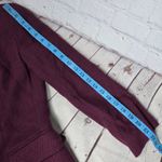 Laura Ashley Vintage Burgundy Herringbone Wool Blend Button Front Long Over Coat Photo 9