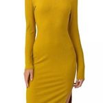Heart & Hips Ribbed Bodycon Midi Golden Hour Goals - SZ L Photo 0