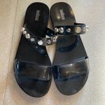 Melissa  Black Love Lip Li Studded Coastal Goth Minimalist Jelly Sandals 6 Photo 1