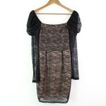 Blashe Puff‎ Shoulder Lace Corset Pencil Dress Black Nude Size M Size M Photo 4