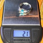 Natural Blue Zircon Moissanite Sterling Silver Ring Size 9 Photo 8