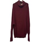 Free People Burgundy Oversize Knit Turtleneck Cowl Neck Sweater Dress Large Photo 7
