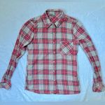 Charlotte Russe  Plaid Long Sleeve Collared Button Down Shirt Pink/Cream - Small Photo 0