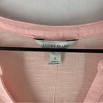 Lucky Brand  Light Pink Woven Mix Henley Top‎ Size S Photo 1