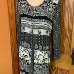 Vtg 80s mixed floral print layered dress Black Size M Photo 8
