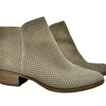 Lucky Brand Breona Tan Suede Laser Cut Booties Size 8 Photo 0