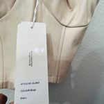 ASOS NEW Amy Lynn PU Corset Crop Top Stone Faux Leather Size Large Photo 5