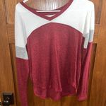 SO cozy v-neck long sleeve top tricolor Photo 0