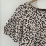 Anthropologie  Current Air Fiona Leopard Print Puff Sleeve Top Size M Photo 9