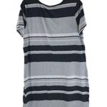 Derek Heart  Plus T Shirt Dress Scoop Neck Short Sleeve Striped Gray Black 2X Photo 1