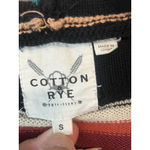 Cotton & Rye Hooded Sweater Womens S Western Southwestern Cotton Woven Stripe Black Photo 5