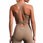 Free People NWOT Back It Up Onesie - Sage Beige Photo 2