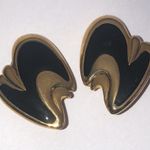 Angel Brand Signed Black Enamel and Gold Tone Retro Vintage Clip Photo 0