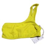 Good American Crinkle One Shoulder Bikini Swim Top Always Fits Yellow Size 1/2 Photo 1