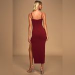 Stunned and Speechless Burgundy Cutout Bodycon Midi Dress Red Size M Photo 4