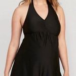 Old Navy Maternity Halter Swimsuit Dress Womens MED Jet Black One Piece Vacation Photo 0