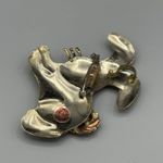 Vtg Bunny Rabbit Shaped Brooch Pendant 90's Hecho en Mexico Mixed Metal Jewelry Size 0 Photo 11