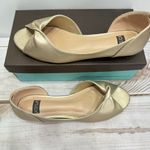 Metallic Gold Faux Leather Flats N.Y.L.A. Charlii from ModCloth Size 10 Photo 1