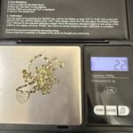 925 Gold Over Silver Vermeil Pave Heart Pendant Twisted Chain Necklace 2.2g. Photo 4