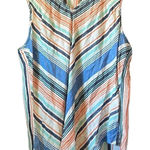 Natural Reflections Natural Life Striped Sleeveless Top Blue Orange V Neck Casual Photo 0