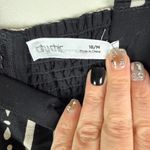 City Chic Black White Botanical Print Smocked Back Wide Strap Jumpsuit Photo 7