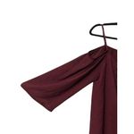 Tobi  M Cold Shoulder Lace Trim Blouse Maroon Flare Sleeve Boho Coquette Romantic Photo 6