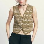 ZARA NWT  JEWEL BUTTON JACQUARD VEST Photo 12
