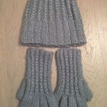 Grey hat and gloves set Gray Photo 0