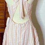 City Vibe  Stripe Bow Fit & Flare Pink Dress Photo 1